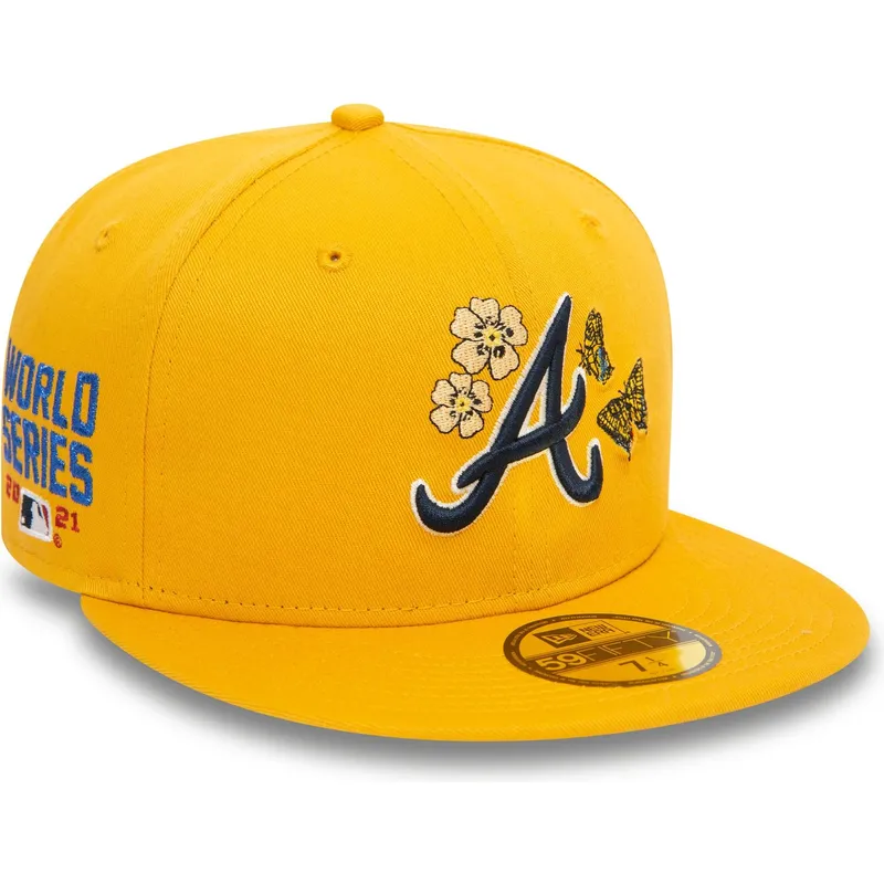 kasketter-flad-gul-tilpasset-59fifty-icon-fra-atlanta-braves-mlb-af-new-era