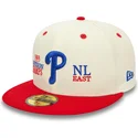 beige-og-rod-fladskaermskasket-59fifty-93-division-af-philadelphia-phillies-mlb-fra-new-era