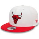 kasketter-flad-rod-snapback-9fifty-white-crown-patch-fra-chicago-bulls-nba-af-new-era