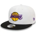 los-angeles-lakers-nba-new-era-hvid-og-sort-snapback-9fifty-white-crown-patch-flat-cap