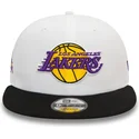 los-angeles-lakers-nba-new-era-hvid-og-sort-snapback-9fifty-white-crown-patch-flat-cap