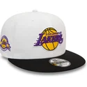 los-angeles-lakers-nba-new-era-hvid-og-sort-snapback-9fifty-white-crown-patch-flat-cap