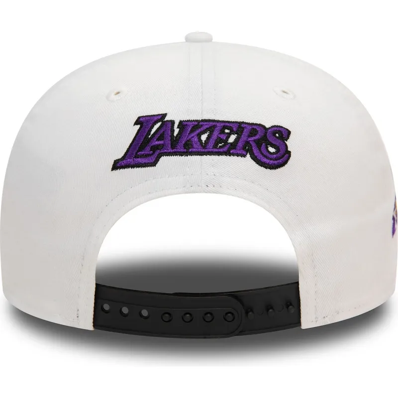 kasketter-flad-sort-snapback-9fifty-white-crown-patch-fra-los-angeles-lakers-nba-af-new-era