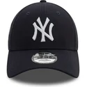 justerbar-marinebla-kurvet-kasket-9forty-side-patch-fra-new-york-yankees-mlb-fra-new-era