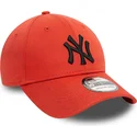 39thirty-league-essential-new-york-yankees-mlb-new-era-orange-buet-kasket-med-sort-logo