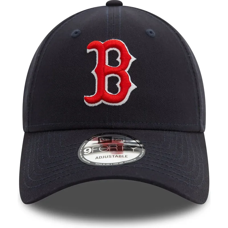 justerbar-marinebla-kurvet-kasket-9forty-side-patch-fra-boston-red-sox-mlb-fra-new-era