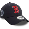 justerbar-marinebla-kurvet-kasket-9forty-side-patch-fra-boston-red-sox-mlb-fra-new-era