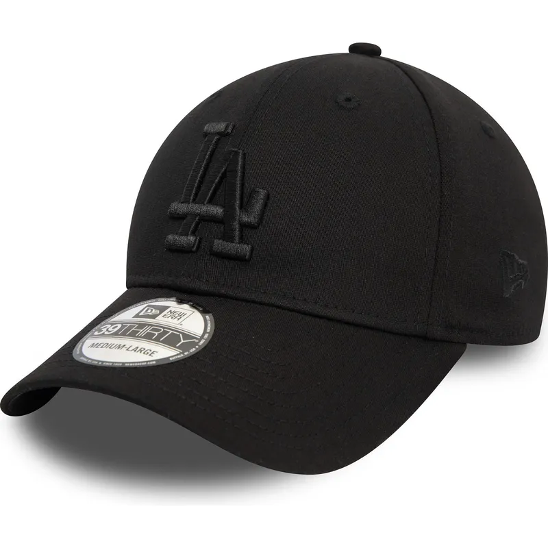 los-angeles-dodgers-mlb-new-era-39thirty-monochrome-sort-justerbar-buet-kasket-med-sort-logo