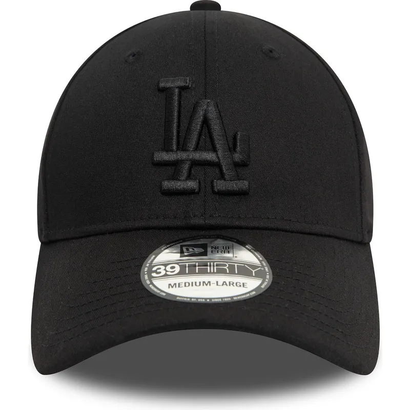 los-angeles-dodgers-mlb-new-era-39thirty-monochrome-sort-justerbar-buet-kasket-med-sort-logo