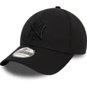 sort-buet-justerbar-kasket-med-sort-logo-39thirty-monochrome-fra-new-york-yankees-mlb-af-new-era