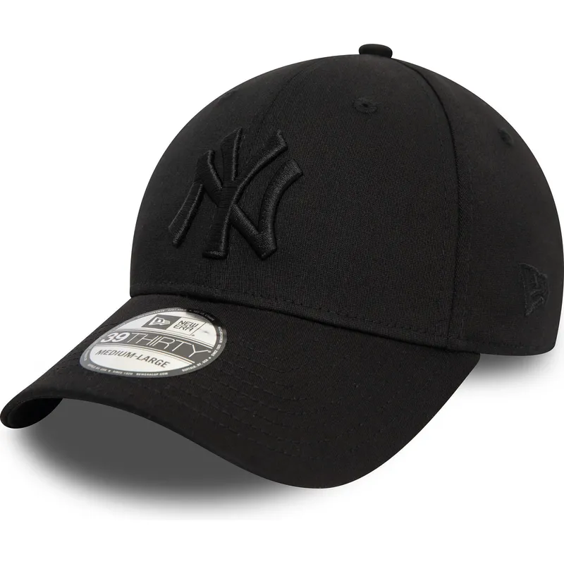 new-era-new-york-yankees-mlb-39thirty-monochrome-sort-buet-justerbar-kasket-med-sort-logo