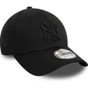 sort-buet-justerbar-kasket-med-sort-logo-39thirty-monochrome-fra-new-york-yankees-mlb-af-new-era