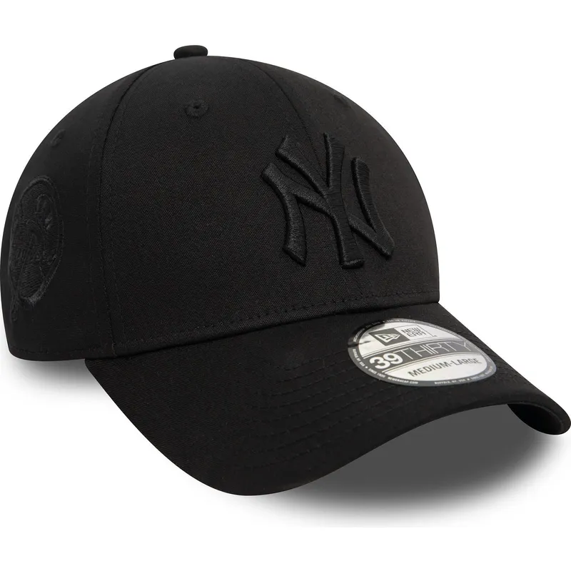new-era-new-york-yankees-mlb-39thirty-monochrome-sort-buet-justerbar-kasket-med-sort-logo