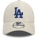 los-angeles-dodgers-mlb-39thirty-faux-suede-beige-buet-kasket-med-justerbar-pasform-og-blat-logo-fra-new-era