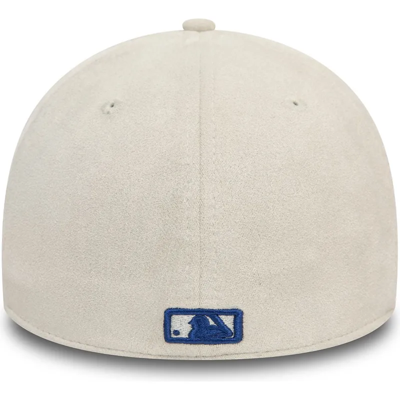 los-angeles-dodgers-mlb-39thirty-faux-suede-beige-buet-kasket-med-justerbar-pasform-og-blat-logo-fra-new-era