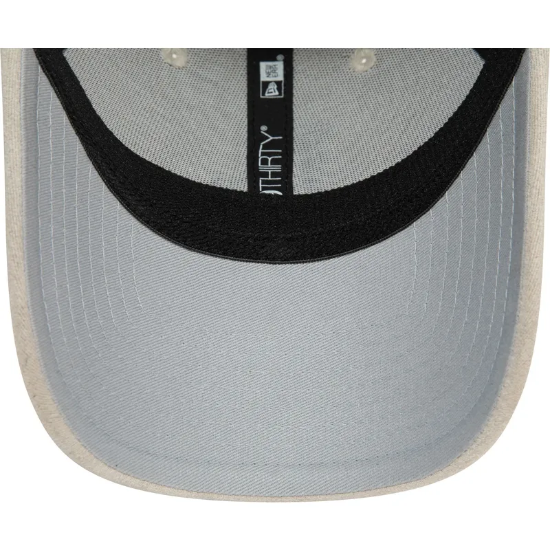 los-angeles-dodgers-mlb-39thirty-faux-suede-beige-buet-kasket-med-justerbar-pasform-og-blat-logo-fra-new-era