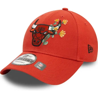 Justerbar orange 9FORTY Flower Icon kasket fra Chicago Bulls NBA af New Era