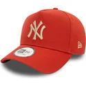 new-york-yankees-mlb-new-era-9forty-e-frame-league-essential-orange-snapback-kasket-med-beige-logo