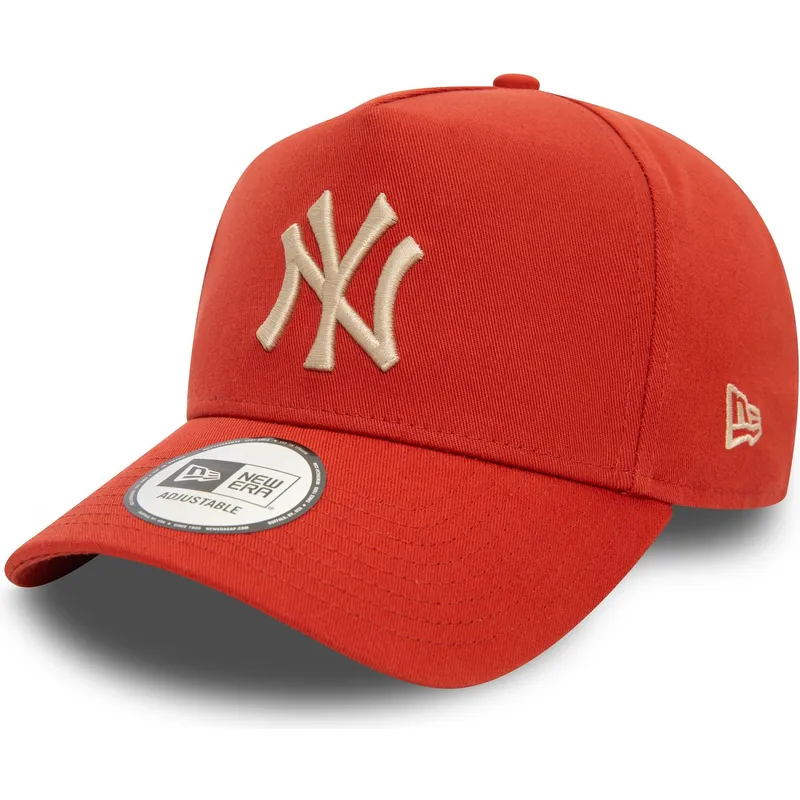 new-york-yankees-mlb-new-era-9forty-e-frame-league-essential-orange-snapback-kasket-med-beige-logo