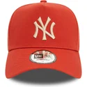 new-york-yankees-mlb-new-era-9forty-e-frame-league-essential-orange-snapback-kasket-med-beige-logo