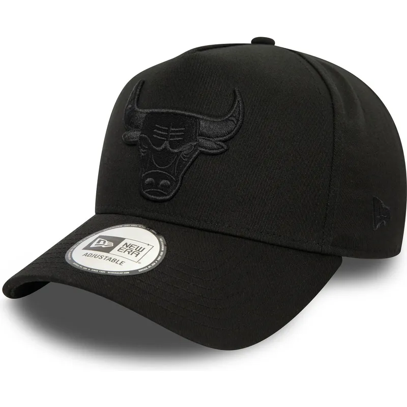 chicago-bulls-nba-new-era-9forty-e-frame-monochrome-sort-buet-snapback-kasket-med-sort-logo