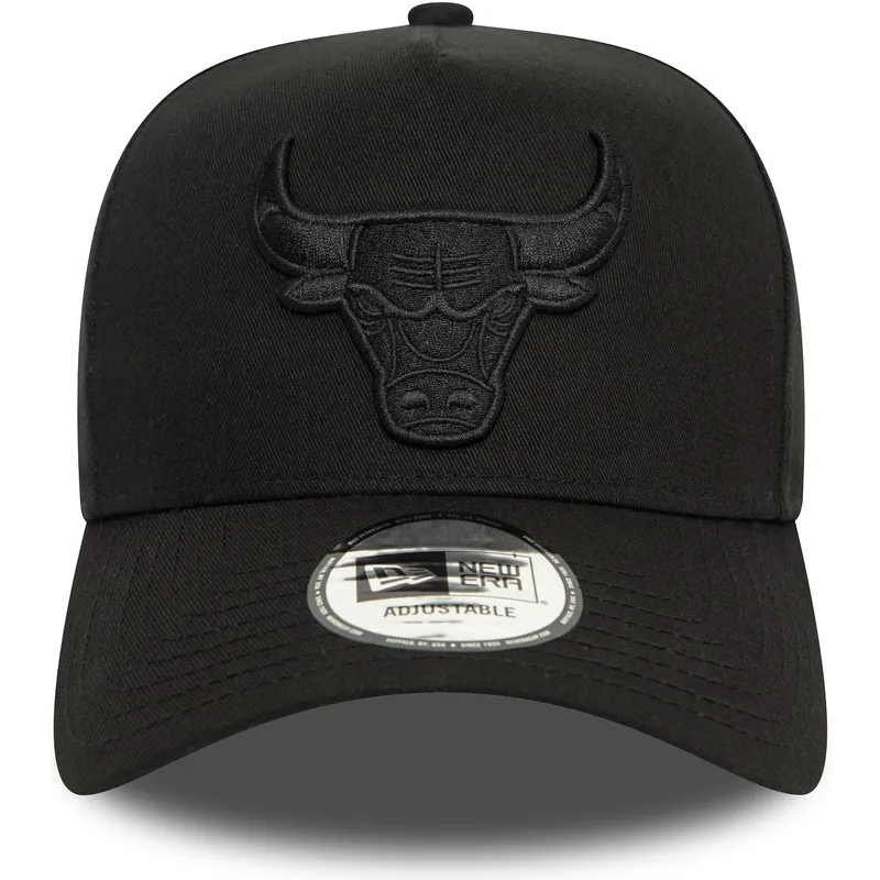 chicago-bulls-nba-new-era-9forty-e-frame-monochrome-sort-buet-snapback-kasket-med-sort-logo