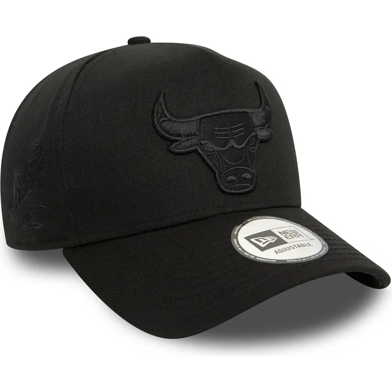 chicago-bulls-nba-new-era-9forty-e-frame-monochrome-sort-buet-snapback-kasket-med-sort-logo