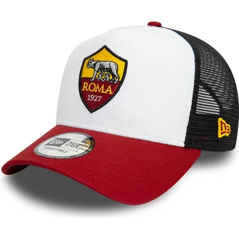 Hvid, sort og rød 9FORTY E Frame Core trucker-kasket fra Associazione Sportiva Roma Serie A fra New Era