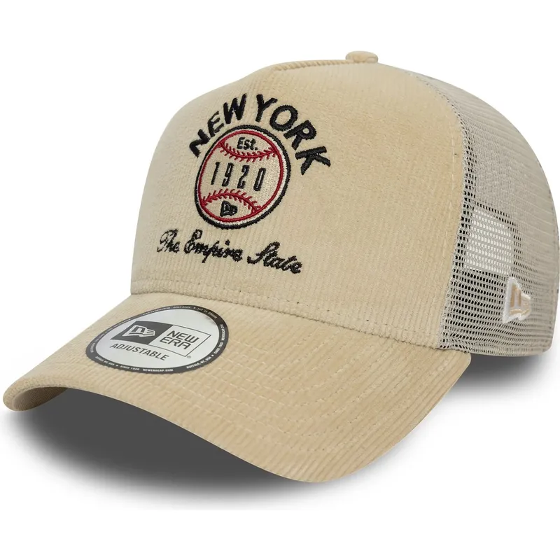 gorra-trucker-beige-9forty-a-frame-cord-graphic-fra-new-york-stater-og-lande-fra-new-era