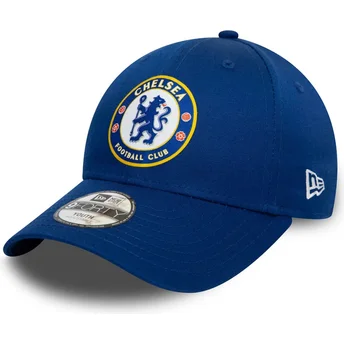 Blåt bøjet snapback til børn 9FORTY Core fra Chelsea Football Club Premier League af New Era