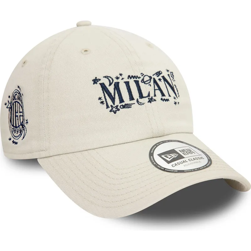 beige-justerbar-buet-kasket-9twenty-scribble-fra-ac-milan-serie-a-fra-new-era