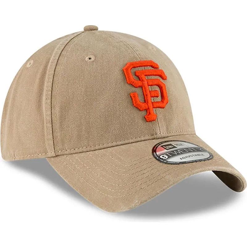 buet-beige-justerbar-9twenty-core-classic-kasket-fra-san-francisco-giants-mlb-fra-new-era