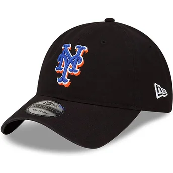 Sort justerbar curved kasket 9TWENTY Core Classic fra New York Mets MLB fra New Era