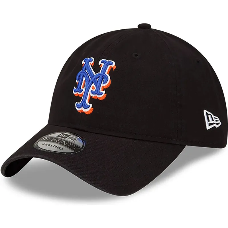 sort-justerbar-curved-kasket-9twenty-core-classic-fra-new-york-mets-mlb-fra-new-era