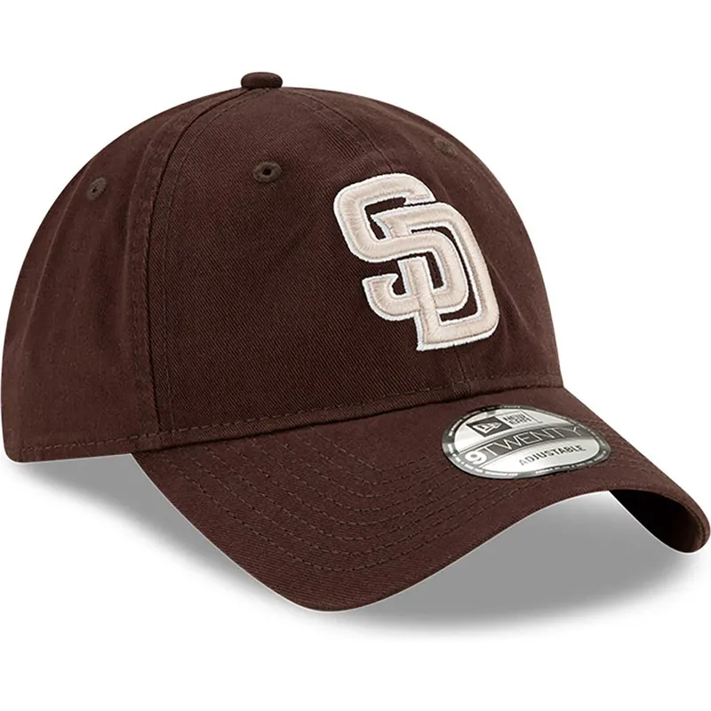brun-justerbar-buet-kasket-9twenty-core-classic-fra-san-diego-padres-mlb-fra-new-era