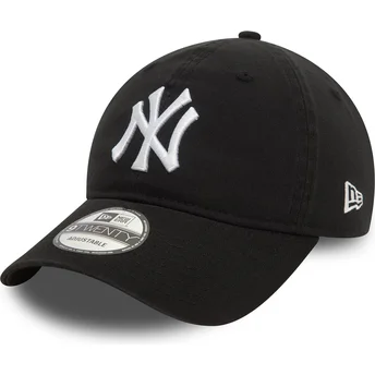 Justerbar sort krummet 9TWENTY Washed kasket fra New York Yankees MLB af New Era