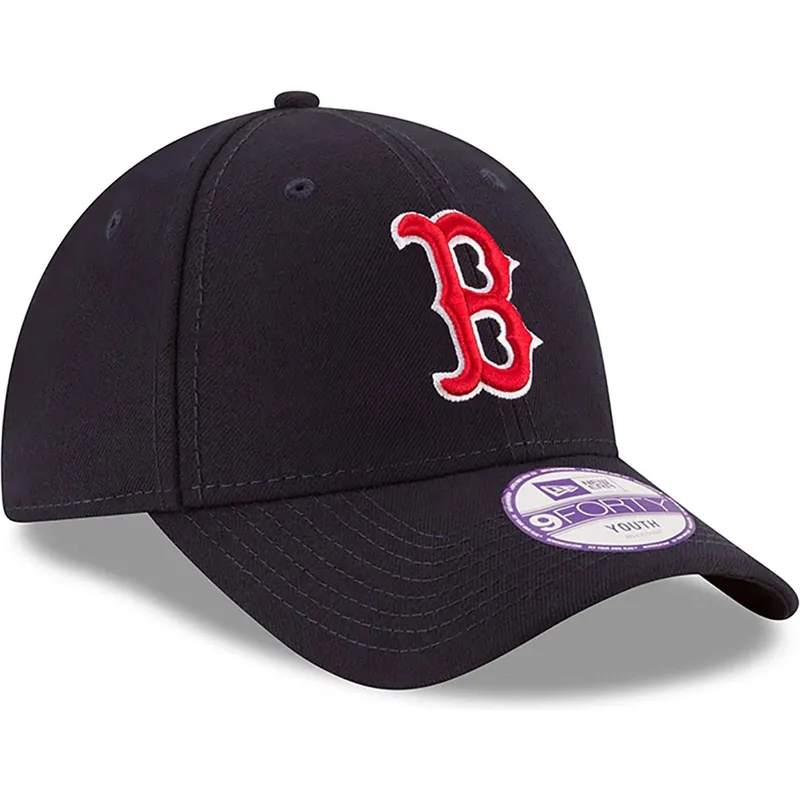 justerbar-marinebla-buet-kasket-til-dreng-9forty-the-league-fra-boston-red-sox-mlb-fra-new-era