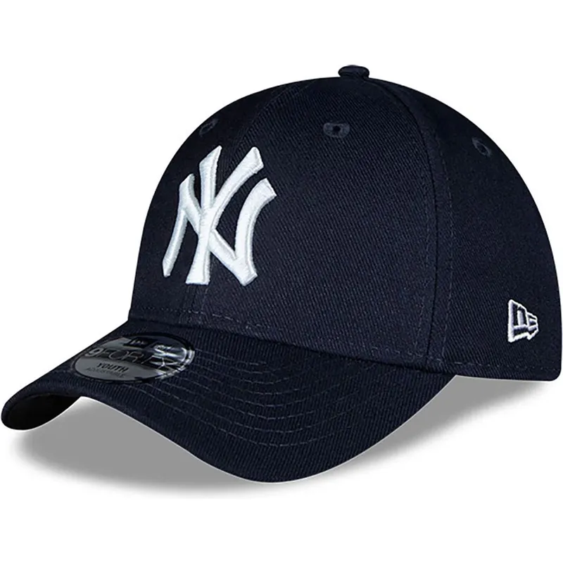 justerbar-marinebla-buet-kasket-til-dreng-9forty-the-league-fra-new-york-yankees-mlb-fra-new-era
