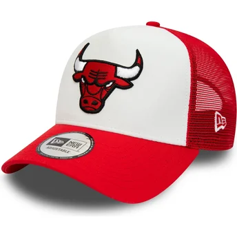 Hvid og rød A Frame Team Colour trucker kasket fra Chicago Bulls NBA af New Era