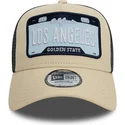 kasketter-buet-beige-snapback-a-frame-license-plate-fra-los-angeles-ciudades-y-playas-af-new-era