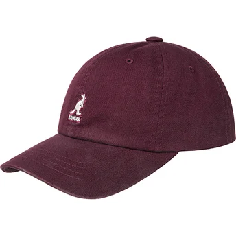 Justerbar Cordovan Washed Baseball Kasket i Granatfarve fra Kangol