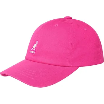 Justerbar rosa krummet vasket baseball kasket Electric Pink fra Kangol