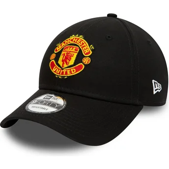 New Era Bukket Brem 9FORTY Essential Manchester United Fodboldklub Sort Justerbar Kasket