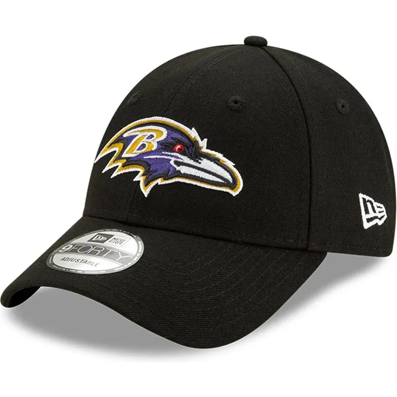 sort-justerbar-curved-kasket-9forty-the-league-fra-baltimore-ravens-nfl-fra-new-era