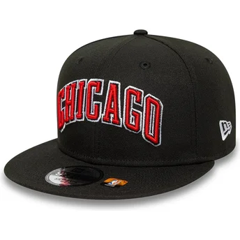 Sort snapback 9FIFTY Statement flad kasket fra Chicago Bulls NBA af New Era