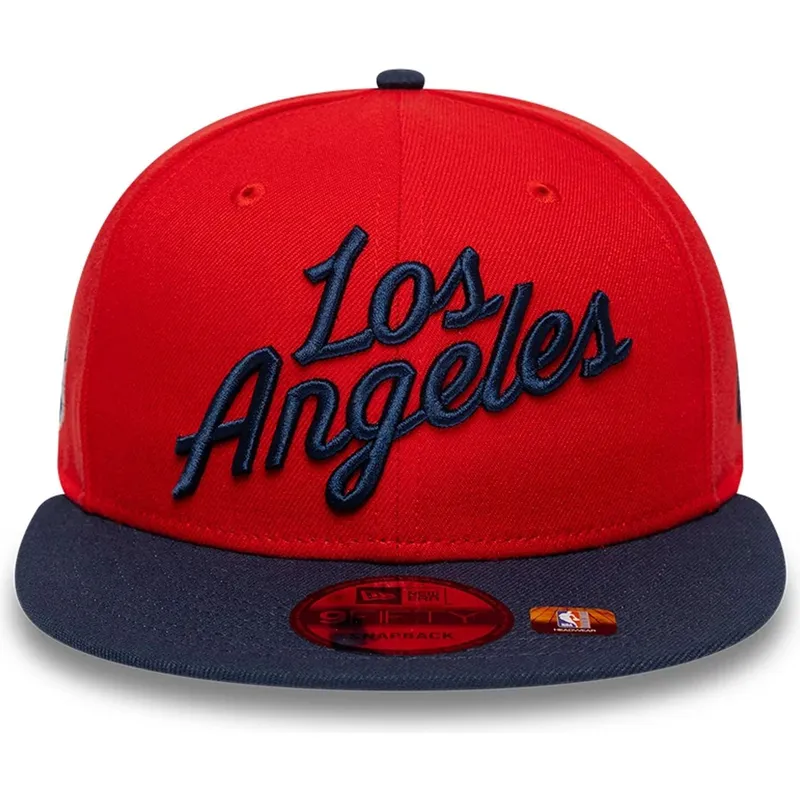 rod-og-marinebla-flad-snapback-kasket-9fifty-statement-fra-los-angeles-clippers-nba-fra-new-era