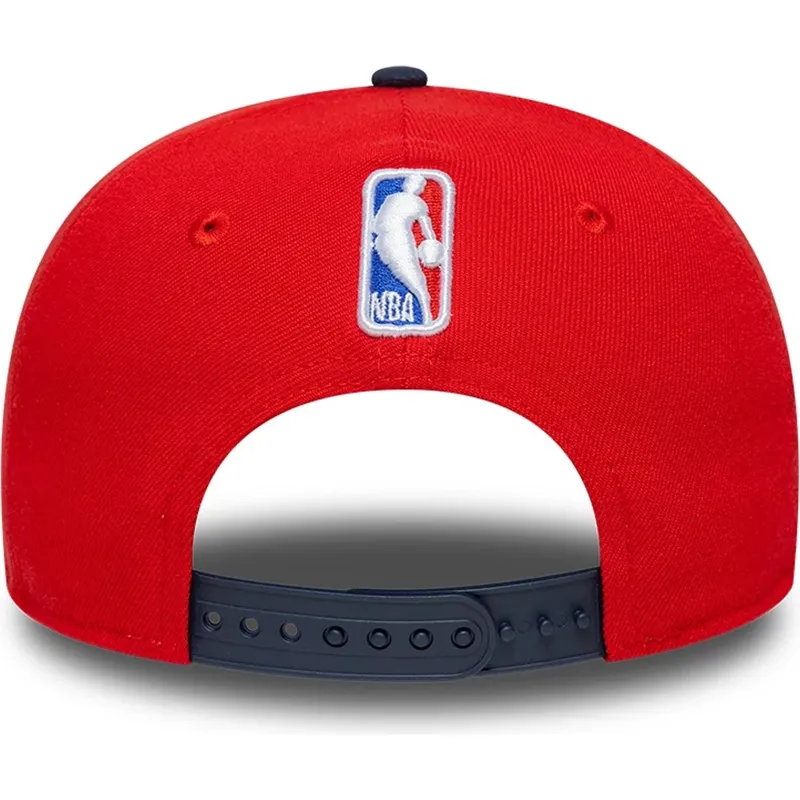 rod-og-marinebla-flad-snapback-kasket-9fifty-statement-fra-los-angeles-clippers-nba-fra-new-era