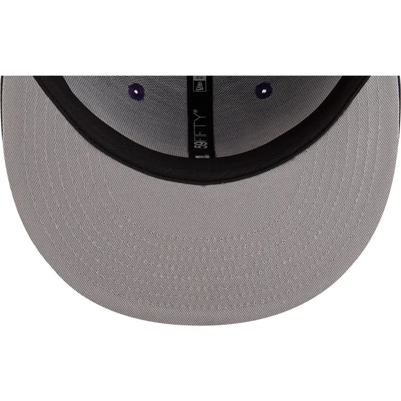 flad-violet-og-sort-fitted-kasket-59fifty-statement-fra-los-angeles-lakers-nba-fra-new-era