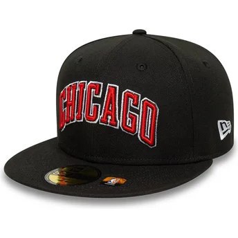 Sort justerbar 59FIFTY Statement flad skygge fra Chicago Bulls NBA af New Era