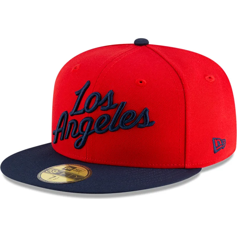 rod-og-marinebla-fitted-59fifty-statement-flad-kasket-fra-los-angeles-clippers-nba-af-new-era